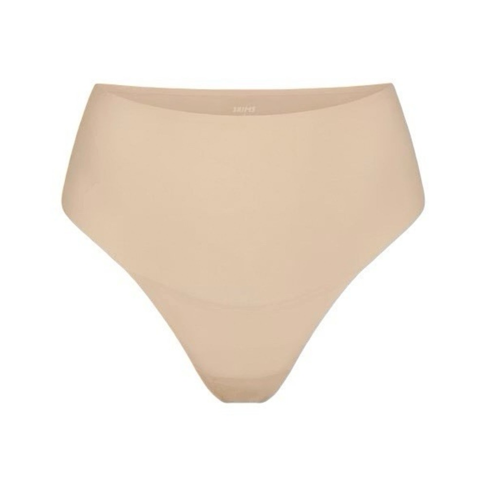 Skims Seamless Sculpt Thong Panties Sand Beige High Waist Small NWOT